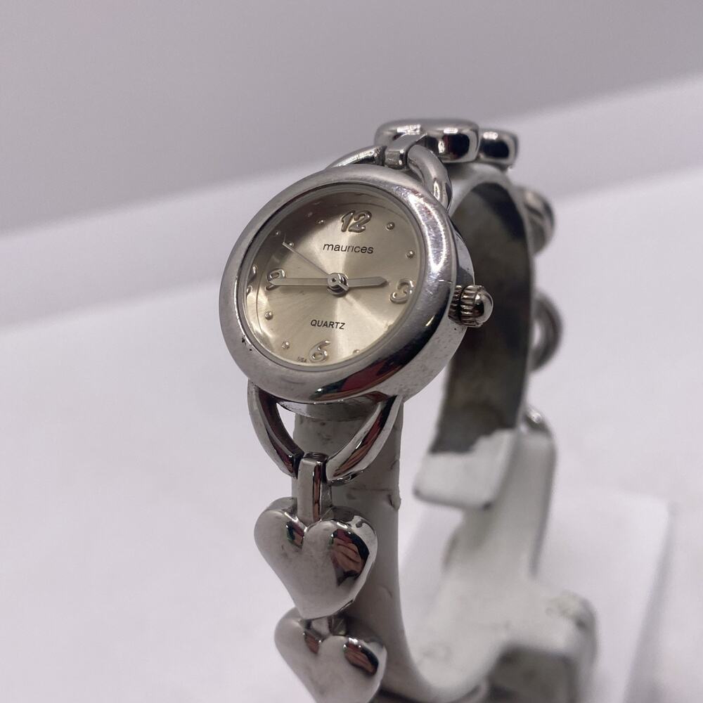 Maurices Womens Silver Tone Heart Watch New Battery